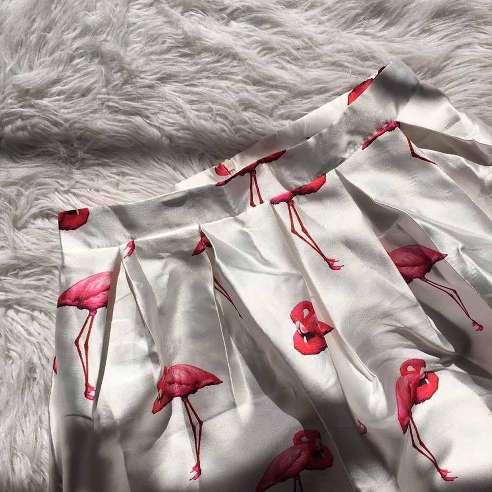 Flamingo Printed Midi Skirt